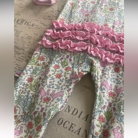 Magnetic Me Floral Pink Ruffle Kids One Piece 0-3mo - Picture 2 of 5